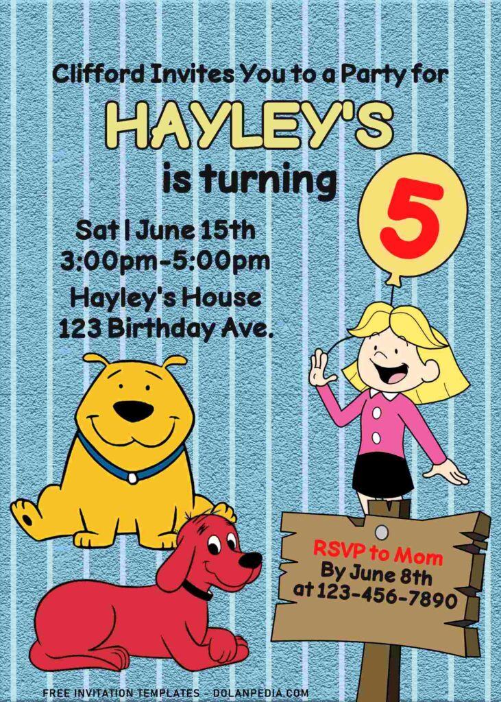 10+ Lovely Cute Clifford The Big Red Dog Birthday Invitation Templates
