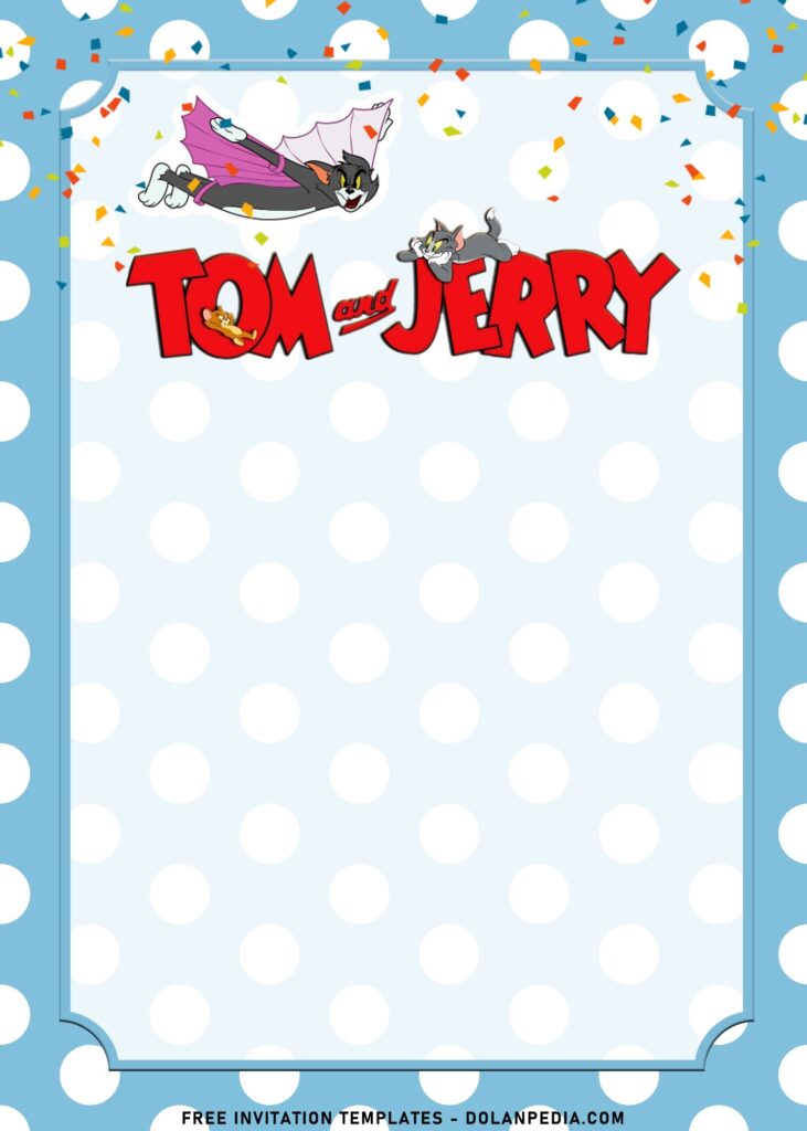 10+ Adorable Tom And Jerry Birthday Invitation Templates with Flying Tom