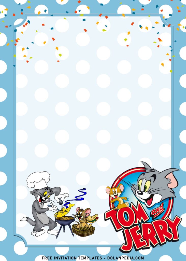 10+ Adorable Tom And Jerry Birthday Invitation Templates with funny Tom and Jerry are cooking for picnic