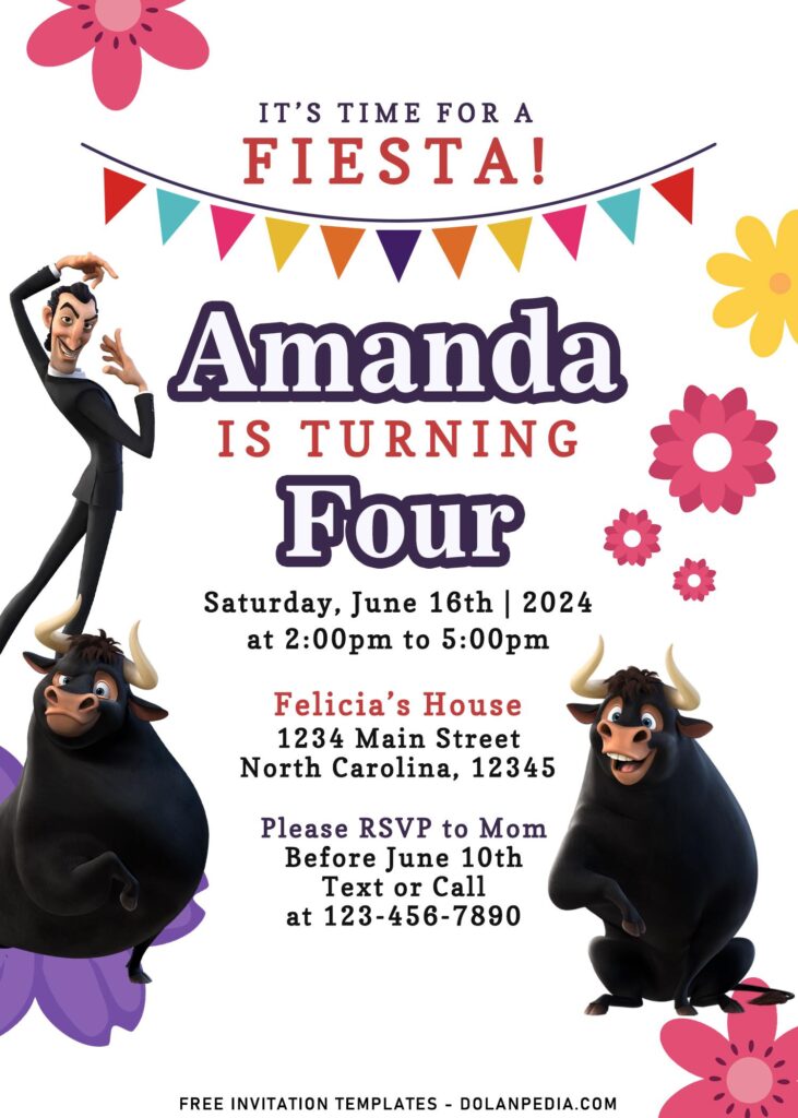 11+ Wonderful Ferdinand Movie Themed Kids Birthday Invitations