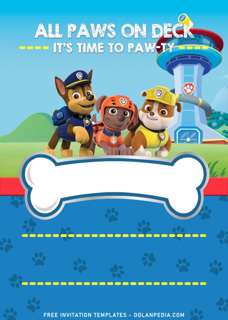 11+ Epic Puppy Power Paw Patrol Birthday Invitation Templates with Rubble and Rocky
