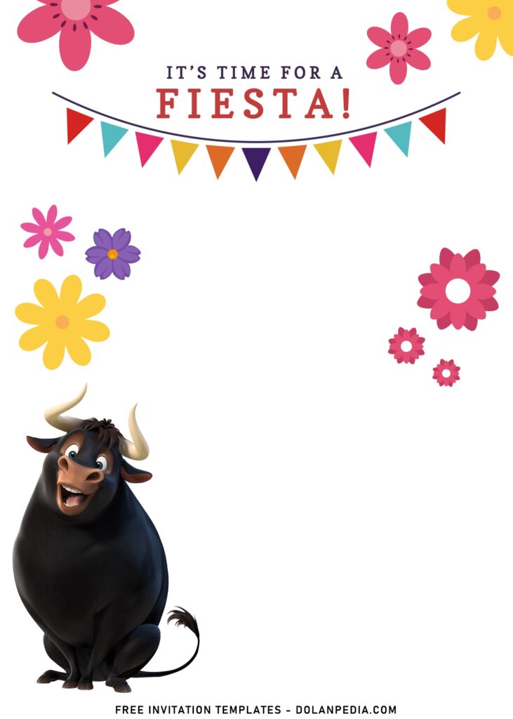 11+ Wonderful Ferdinand Movie Themed Kids Birthday Invitations with cute 11+ Wonderful Ferdinand Movie Themed Kids Birthday Invitations with colorful floral decorations