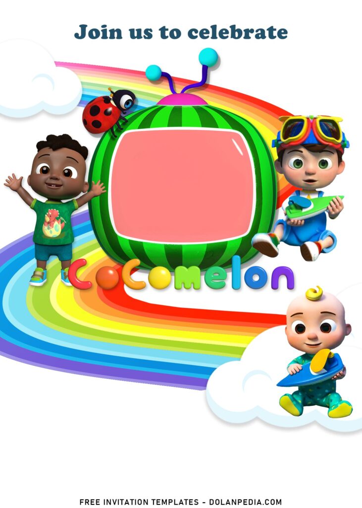 7+ Lovable Rainbow Cocomelon Birthday Invitation Templates with Cody