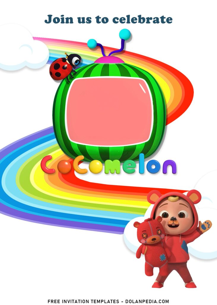 7+ Lovable Rainbow Cocomelon Birthday Invitation Templates with 