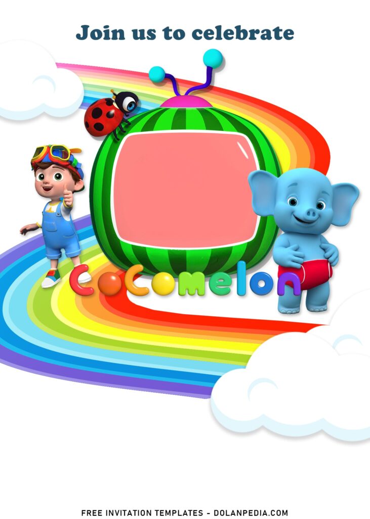 7+ Lovable Rainbow Cocomelon Birthday Invitation Templates with TomTom