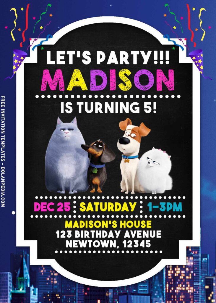 7+ Secret Life Of Pets Birthday Invitation Templates For Boy and Girl