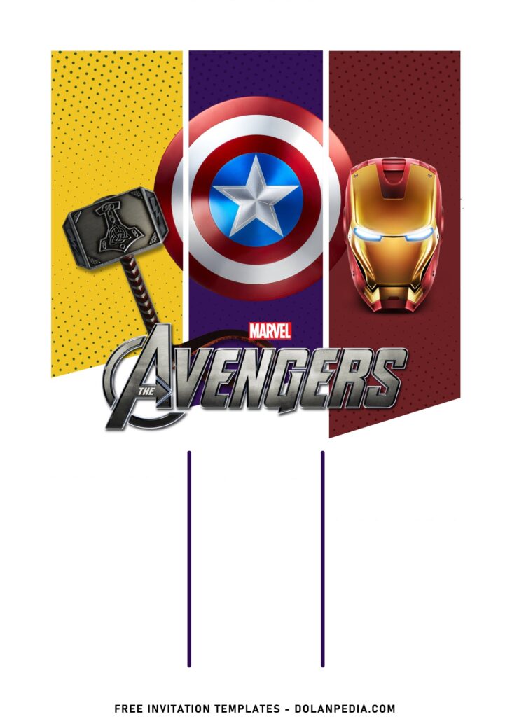 7+ Super Epic Avengers Birthday Invitation Templates with Thor's Mjolnir and Iron Man's Helmet