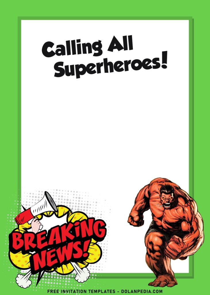 9+ Incredible Hulkbuster Hulk Themed Birthday Invitation Templates with 