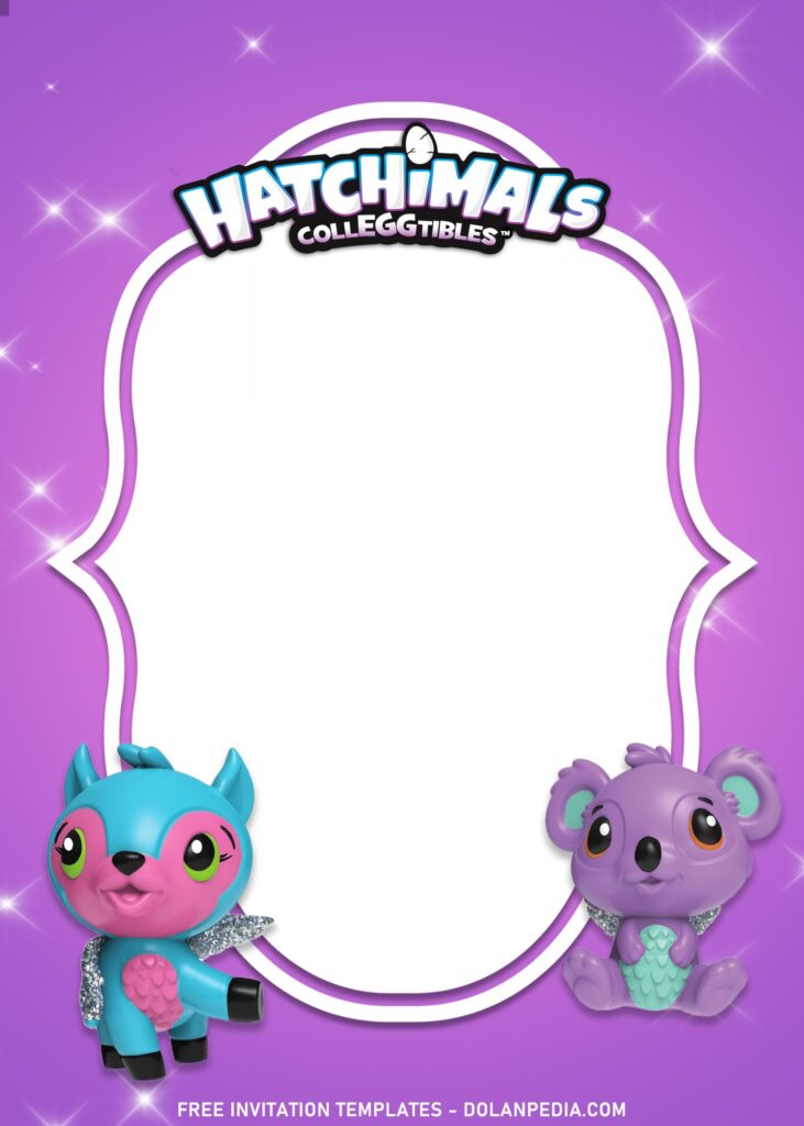 9+ Dazzling Cute Hatchimals Birthday Invitation Best For Toddlers with cute baby koala