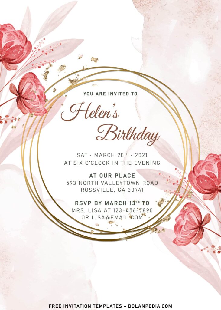 11+ Delicate Watercolor Carnation Birthday Invitation Templates