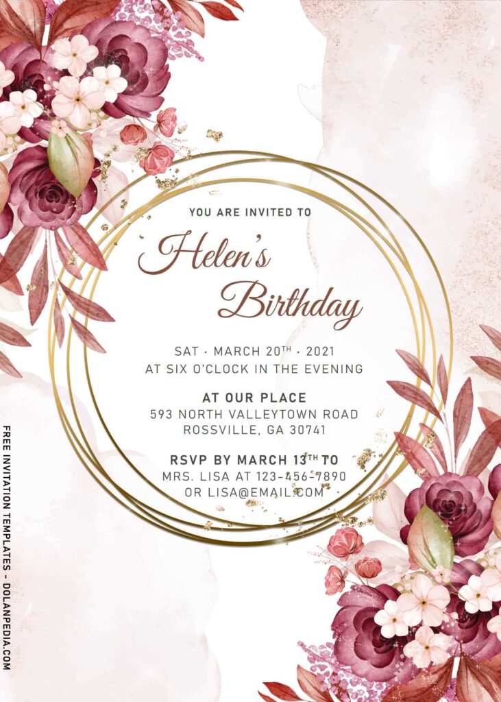 11+ Delicate Watercolor Carnation Birthday Invitation Templates