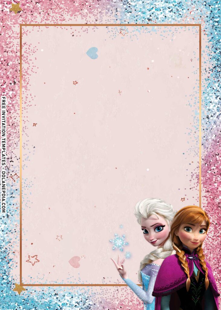 9+ Twinkling Cute Frozen Birthday Invitation Templates For Boy And Girl with glitter background
