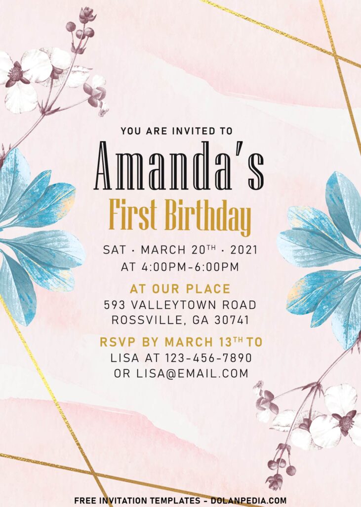 7+ Blooming Radiance First Birthday Invitation Templates