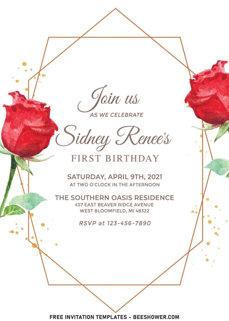 7+ Minimal Rose Accent Floral Birthday Invitation Templates You Will Love
