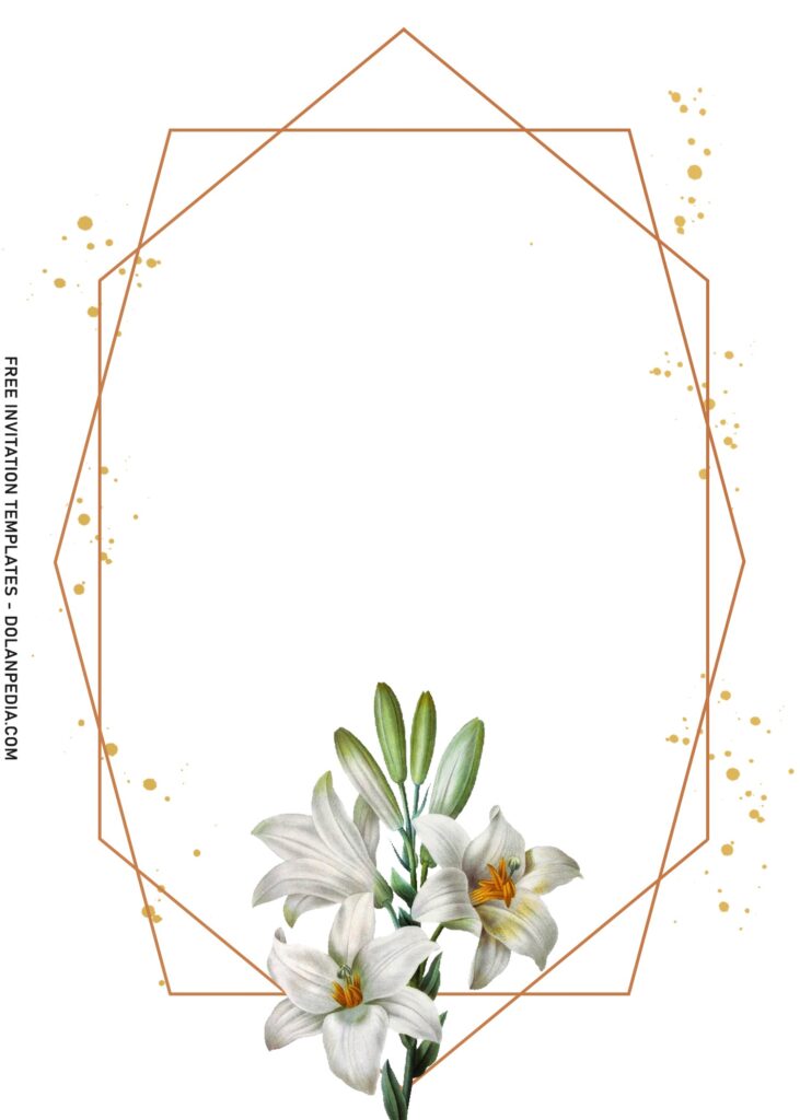 7+ Glam Geometric Birthday Invitation Templates With Luxury Easter Lily and magnolia