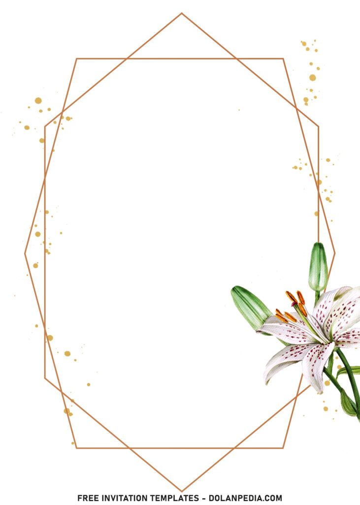 7+ Glam Geometric Birthday Invitation Templates With Luxury Easter Lily and stunning gold sparkles