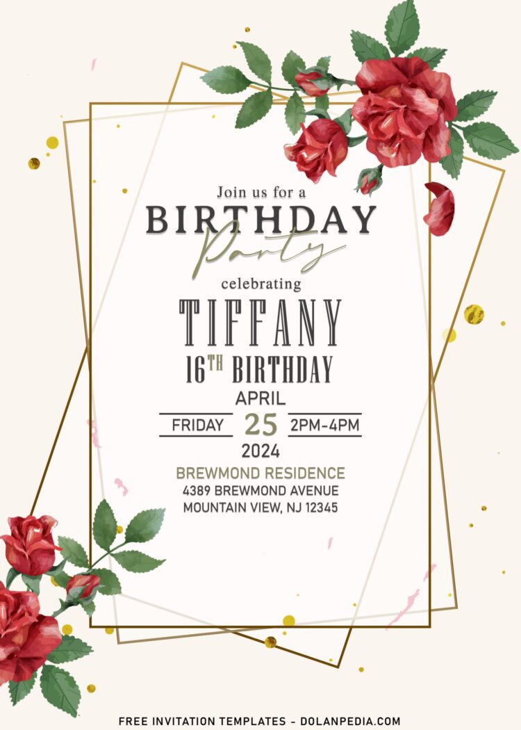 7+ Ethereal Beauty Rose Birthday Invitation Templates | Dolanpedia