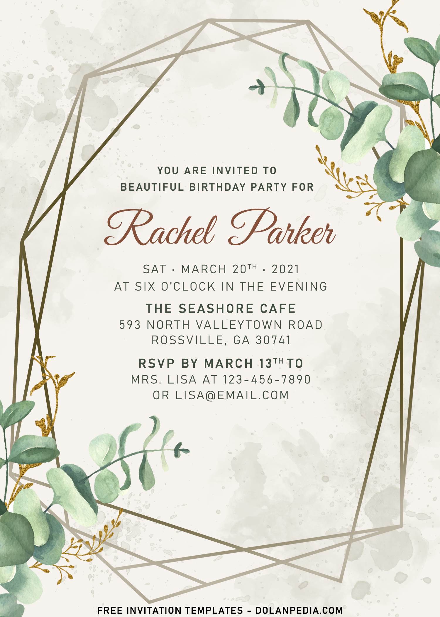 8+ Neutral Greenery Foliage Invitation Templates Great For This Summer ...