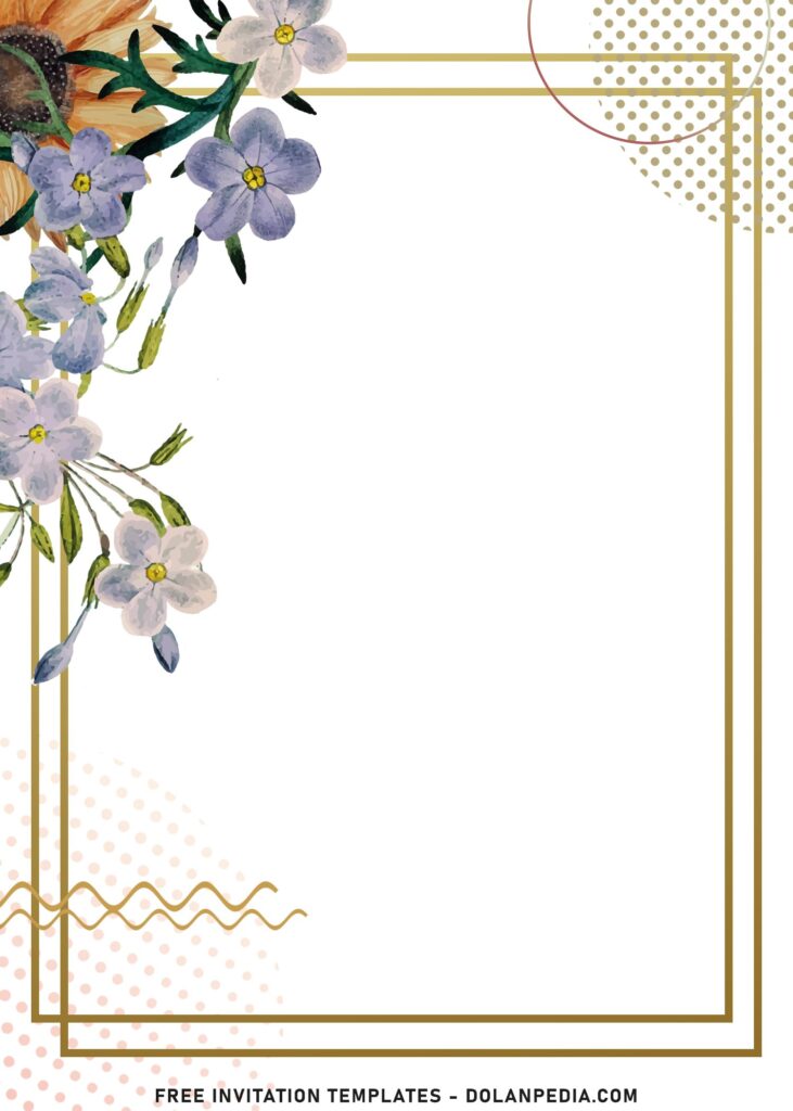 9+ Beautiful Yet Modern Periwinkle Floral Birthday Invitation Templates with glitter gold ornaments