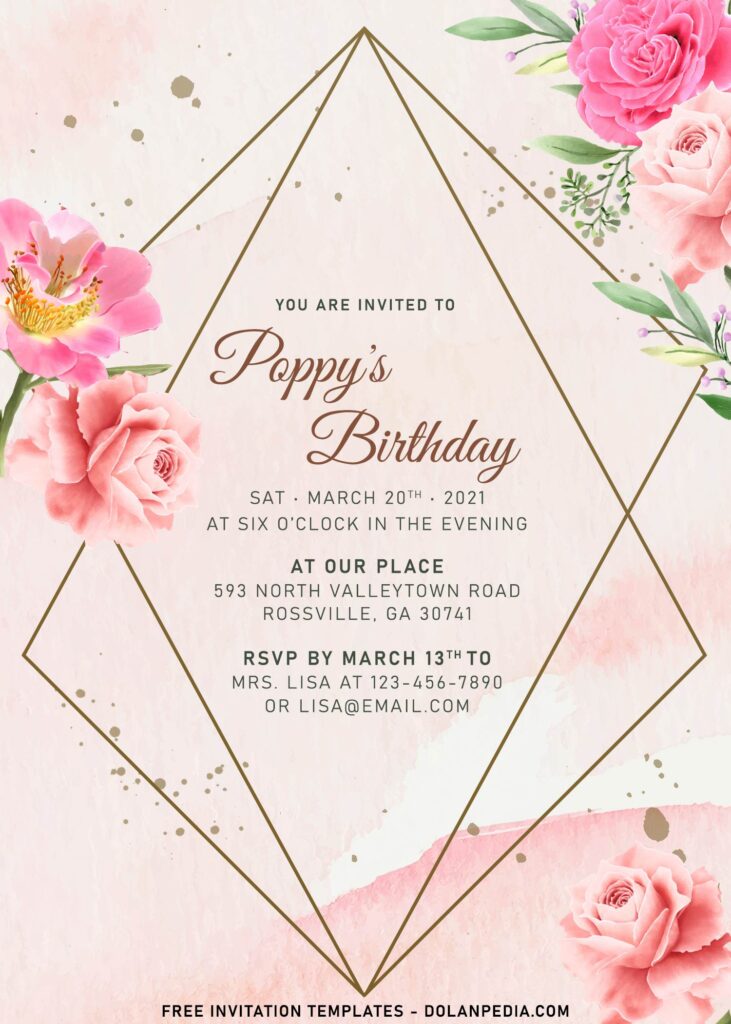 10+ Ethereal Watercolor Vibrant Flowers Birthday Invitation Templates