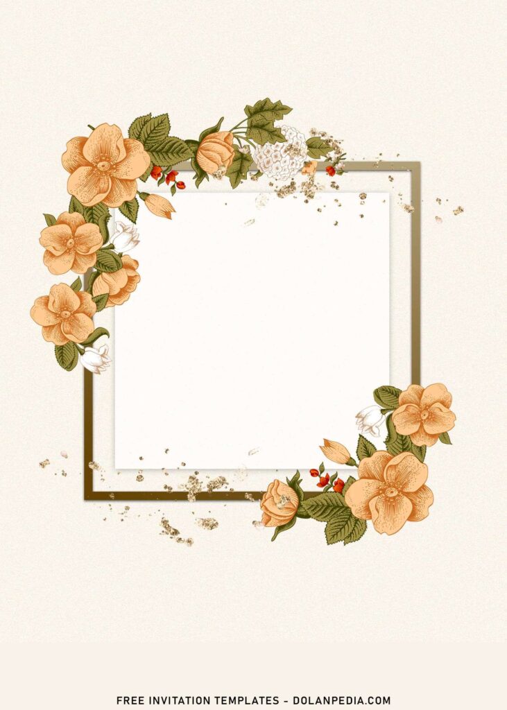 7+ Modest Floral Frame Invitation Templates You Will Love with rose gold frame