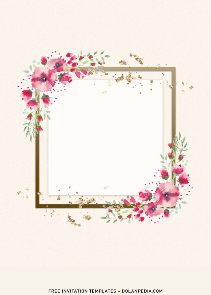 7+ Modest Floral Frame Invitation Templates You Will Love with blush pink roses