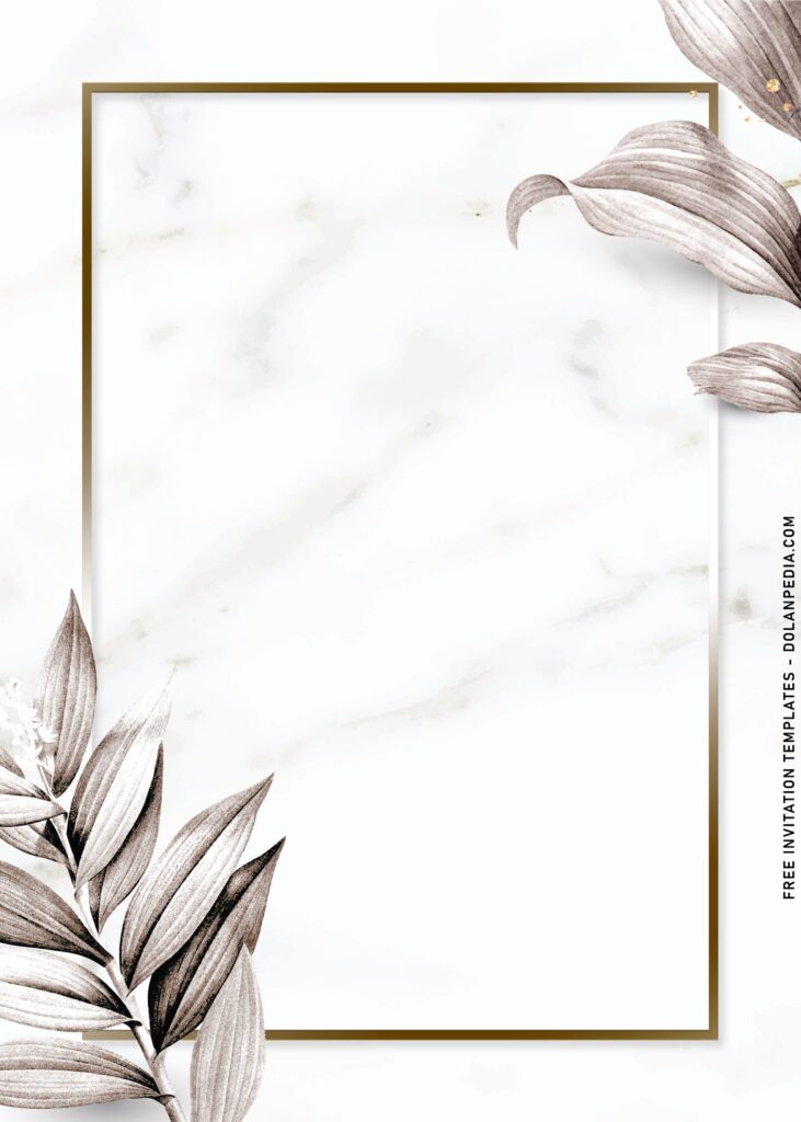 8+ Elegant Marble Greenery Invitation Templates Perfect For Seaside Party with dried foliage