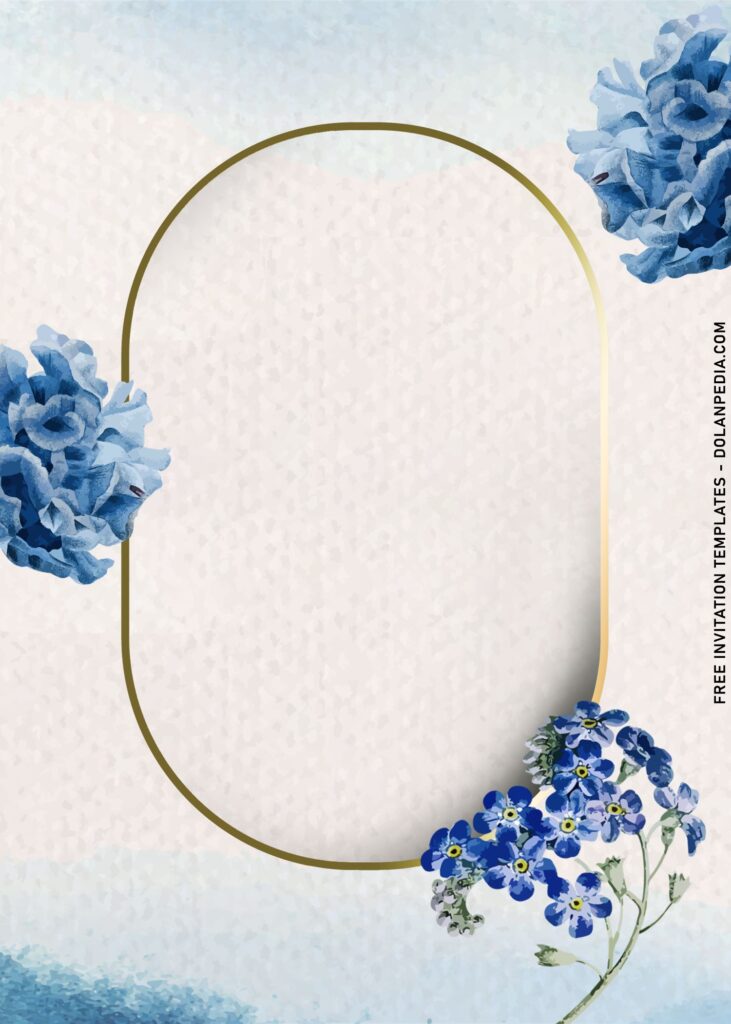 11+ Magical Blue Floral Invitation Templates For Your Something Blue with canvas background