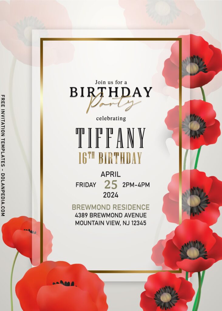 11+ Classy Red Poppy Floral Invitation Templates For Modern Couples
