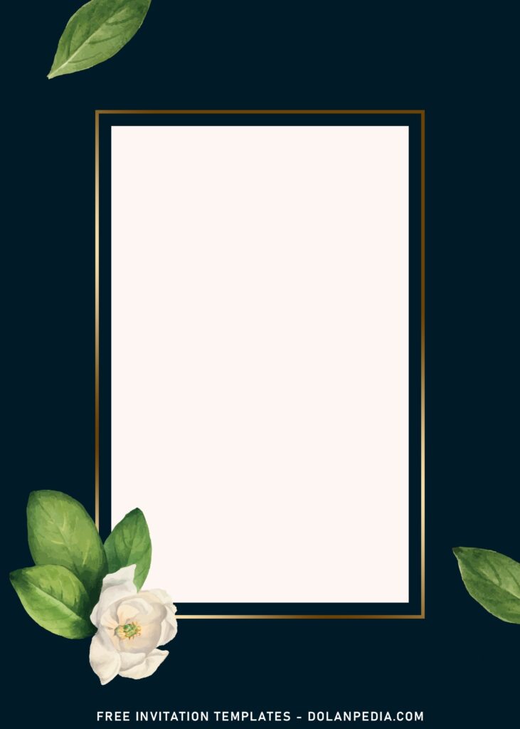 8+ Truly Aesthetic White Floral Themed Birthday Invitation Templates with dark navy background