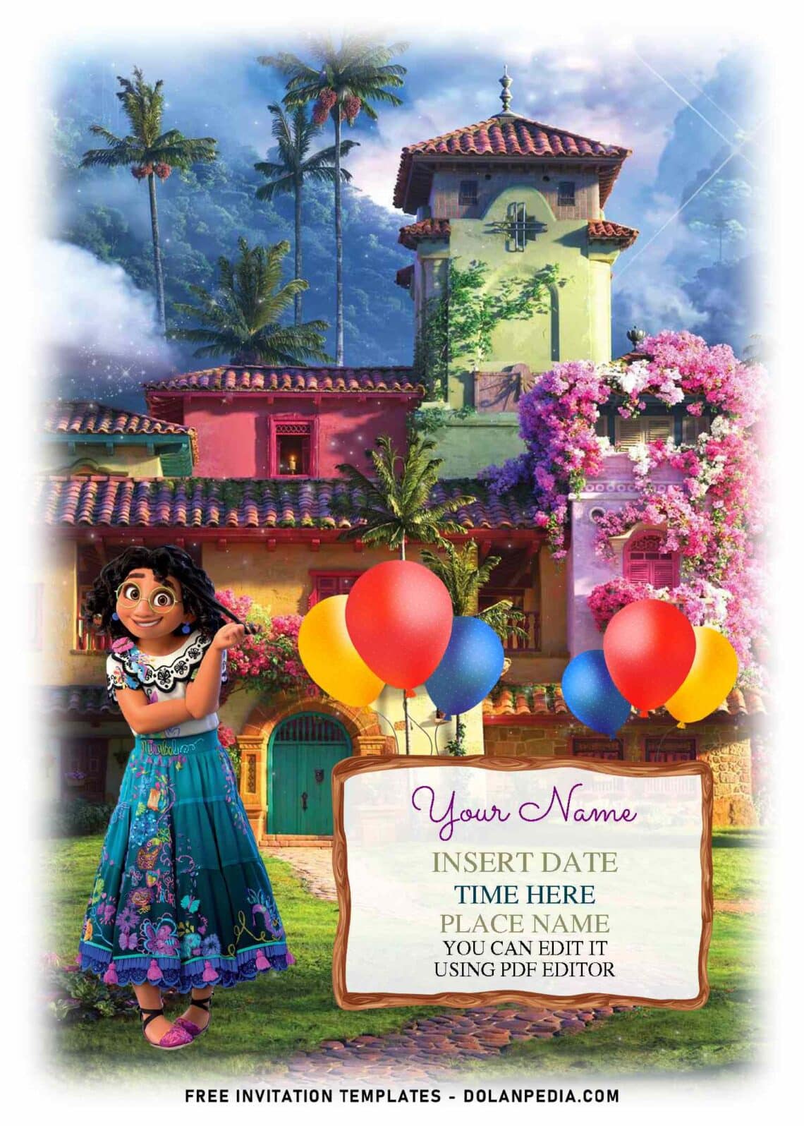 (Free Editable PDF) Enchanting Disney Encanto Birthday Invitation