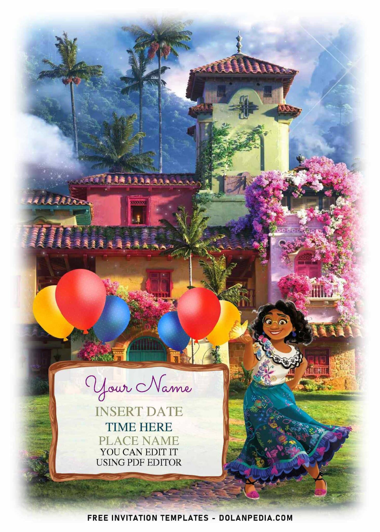 (Free Editable PDF) Enchanting Disney Encanto Birthday Invitation