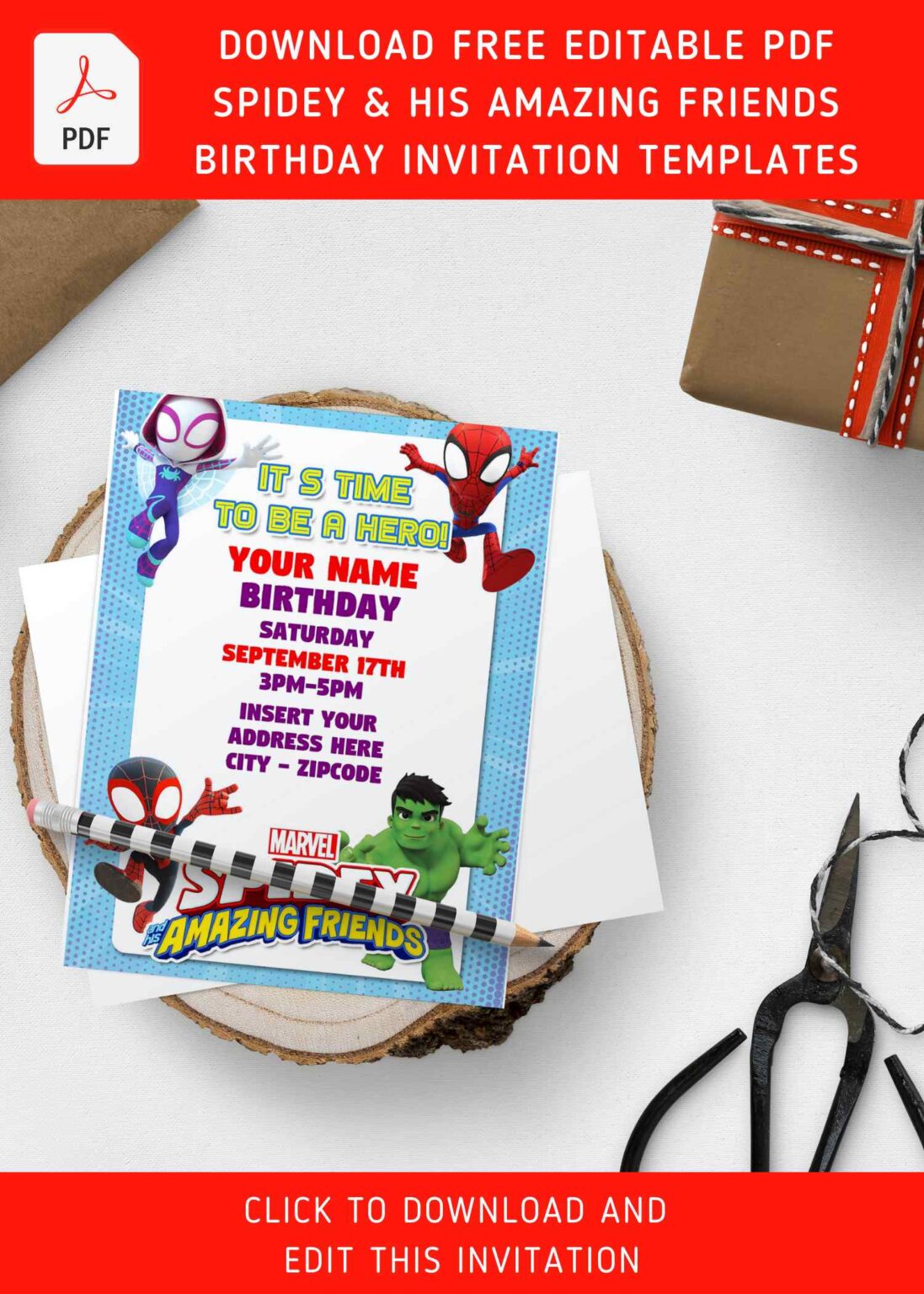 (Free Editable PDF) Go Web Go Spidey & His Amazing Friends Birthday ...