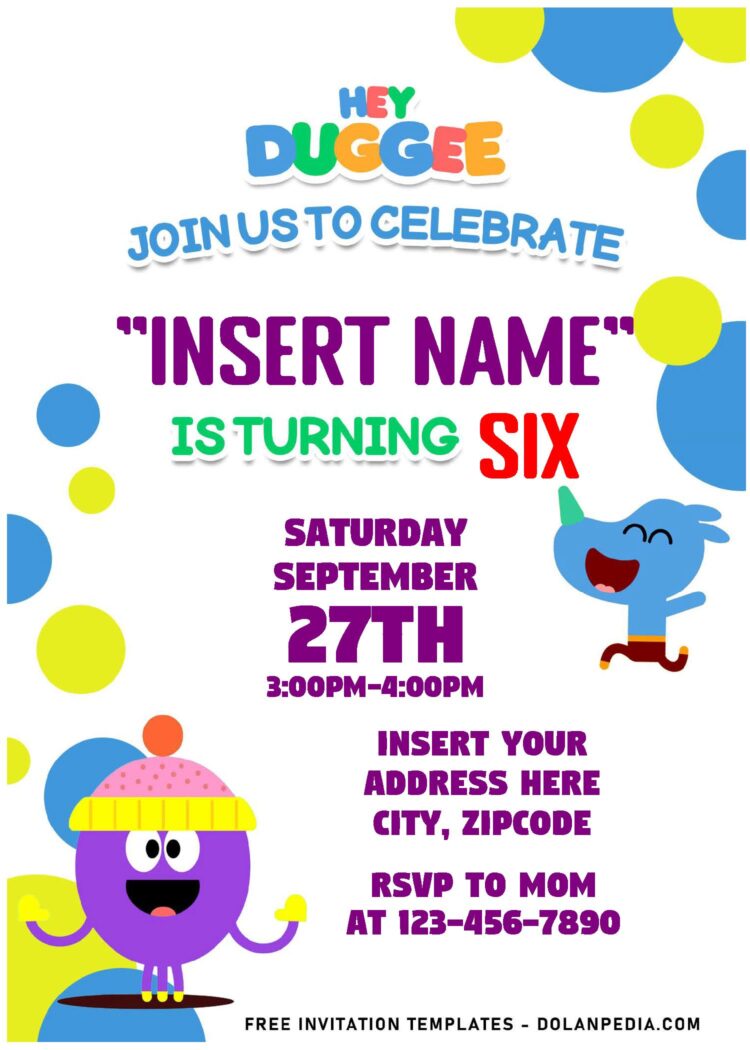 (Free Editable PDF) Cheerful Hey Duggee Birthday Invitation Templates ...