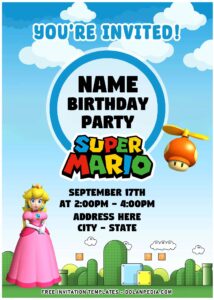 (Free Editable PDF) Super Birthday Bash Mario Bros Invitation Templates ...