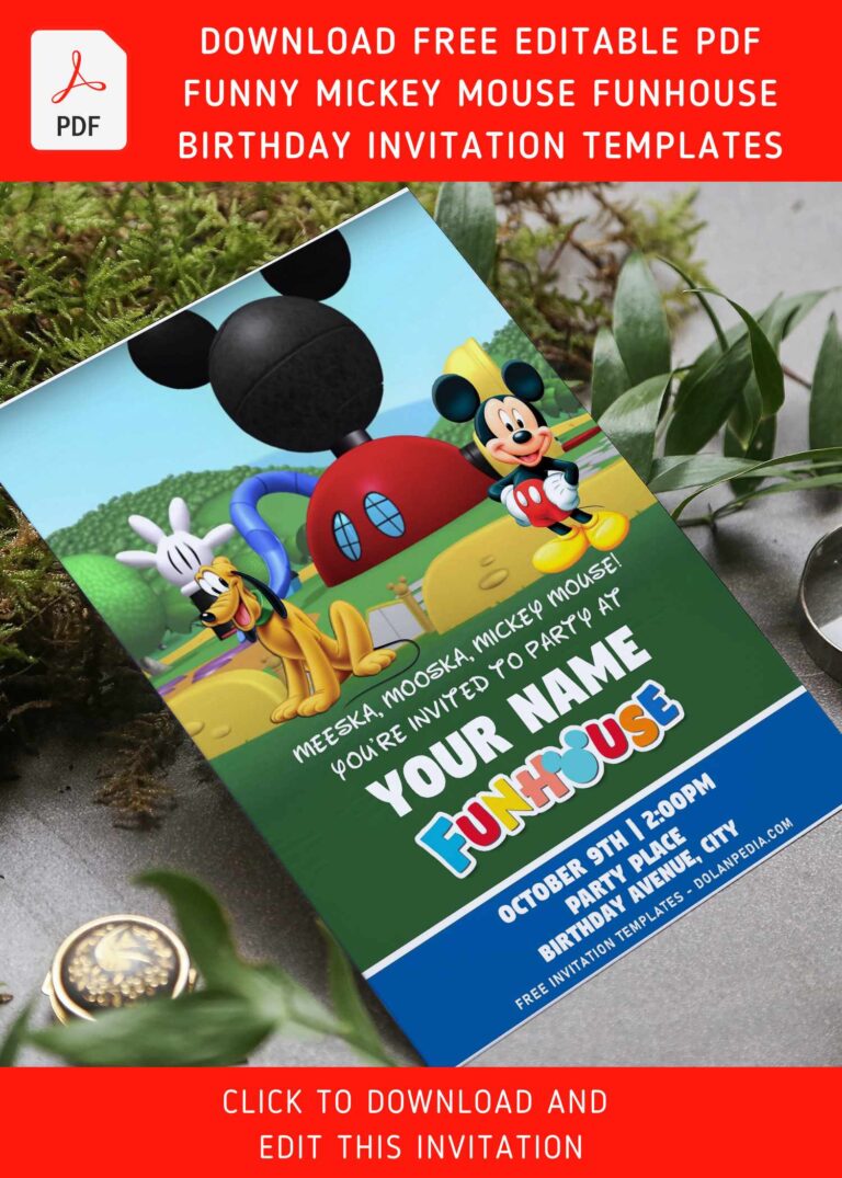 Free Editable Pdf Funny Mickey Mouse Funhouse Birthday Invitation Templates Dolanpedia