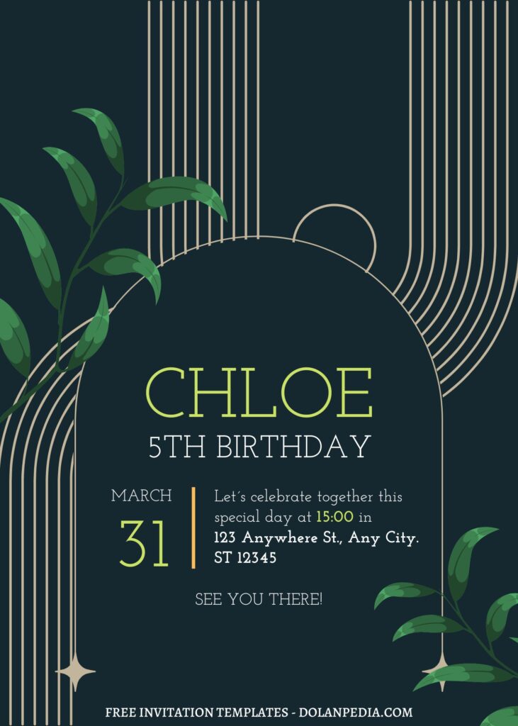 FREE EDITABLE - 11+ Modern Artistic Canva Birthday Invitation Templates with gold lines