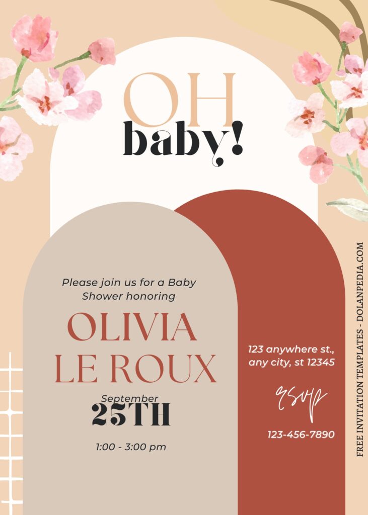 (Free) 9+ Classy Floral Arch Canva Birthday Invitation Templates with editable text