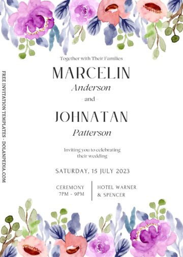 FREE PRINTABLE – 7+ Beloved Watercolor Floral Canva Invitation ...