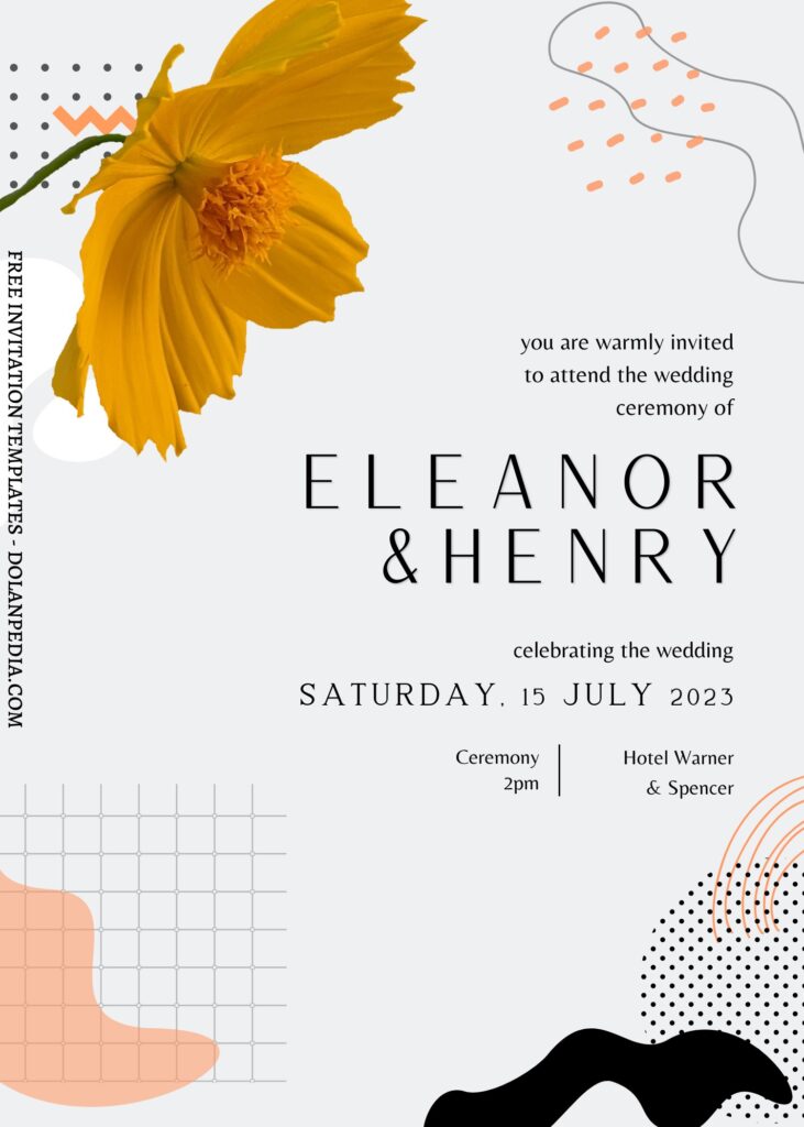 (Free) 10+ Delicate Geometric Floral Canva Wedding Invitation Templates