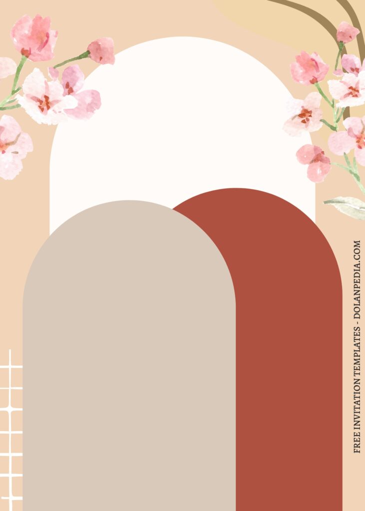 (Free) 9+ Classy Floral Arch Canva Birthday Invitation Templates with pink Cherry Blossom
