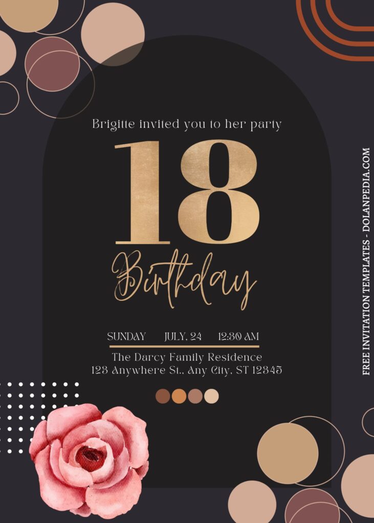 FREE PRINTABLE - 8+ Floral Montage Canva Birthday Invitation Templates with geometric shapes