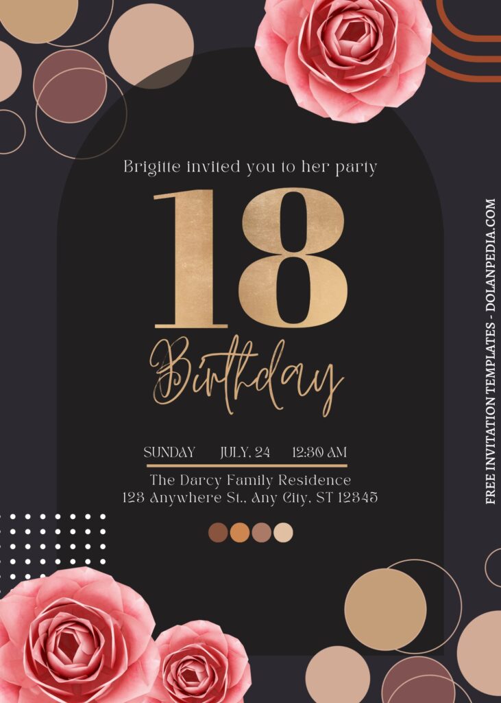 FREE PRINTABLE - 8+ Floral Montage Canva Birthday Invitation Templates with romantic roses