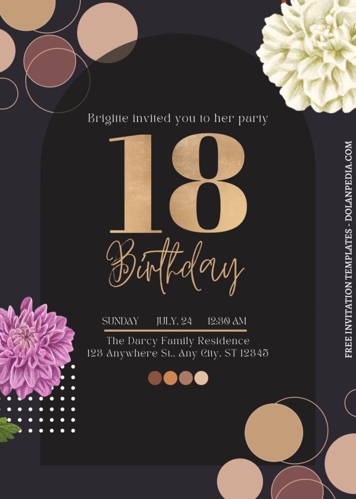 FREE PRINTABLE - 8+ Floral Montage Canva Birthday Invitation Templates with ranunculus
