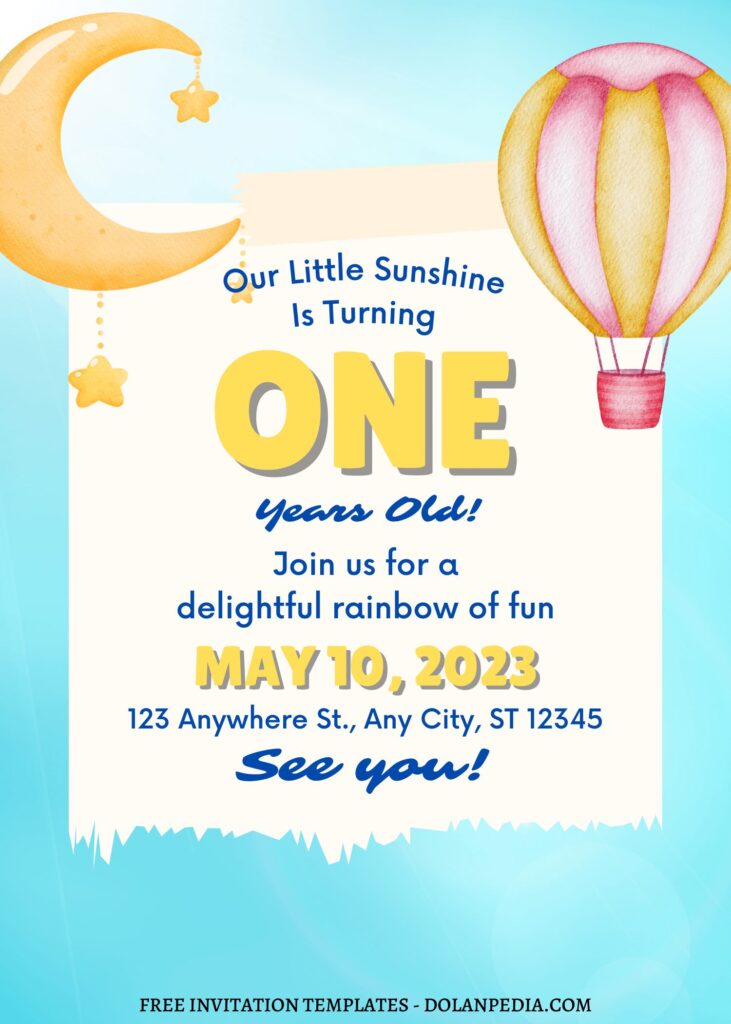 10+ Beautiful Sky Canva Birthday Invitation Templates with colorful text