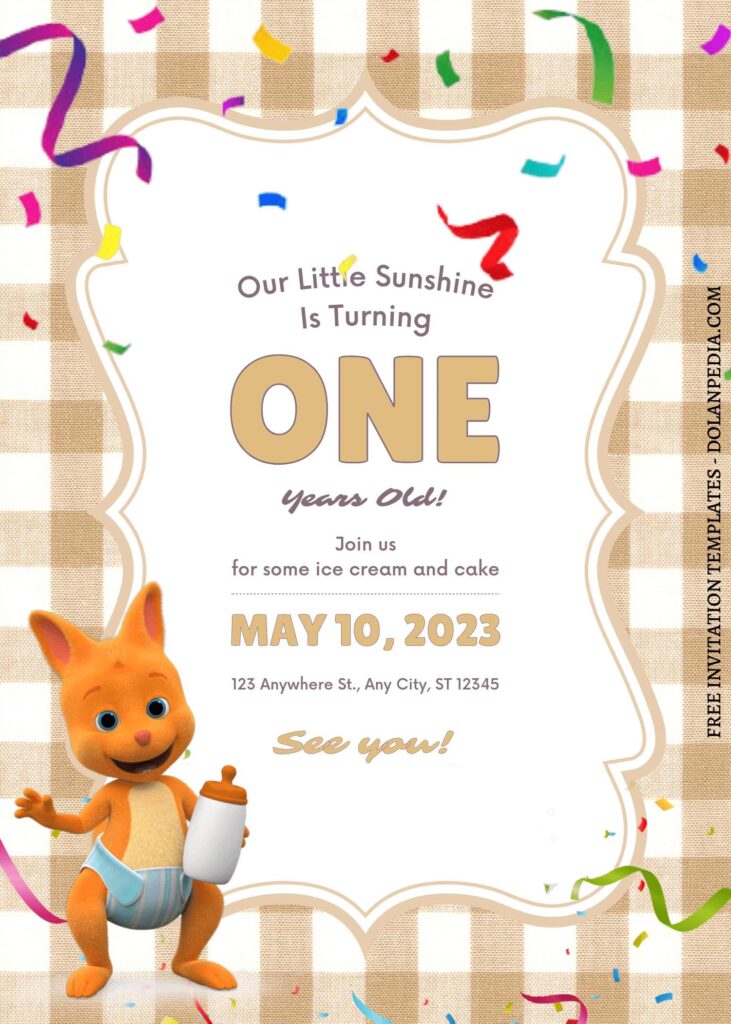 11+ Cheerful Word Party Canva Birthday Invitation Templates with adorable baby fox