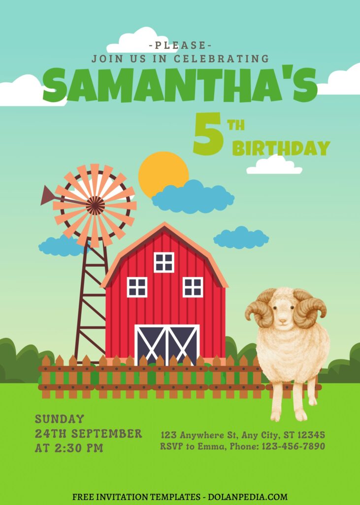 10+ Beautiful Barnyard Canva Birthday Invitation Templates with cute wording