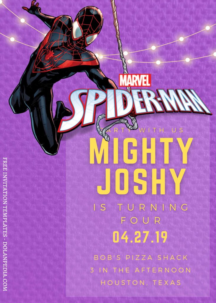 8+ Spiderman Across The Spider Verse Canva Birthday Invitation Templates with Cesar Morales Spiderman
