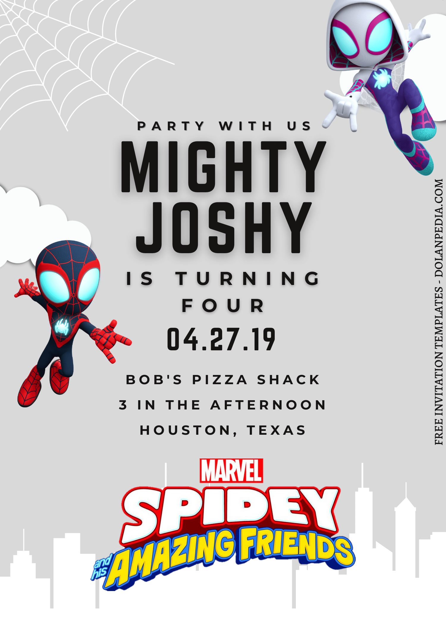 Spidey and his amazing friends Invitation Template DIY