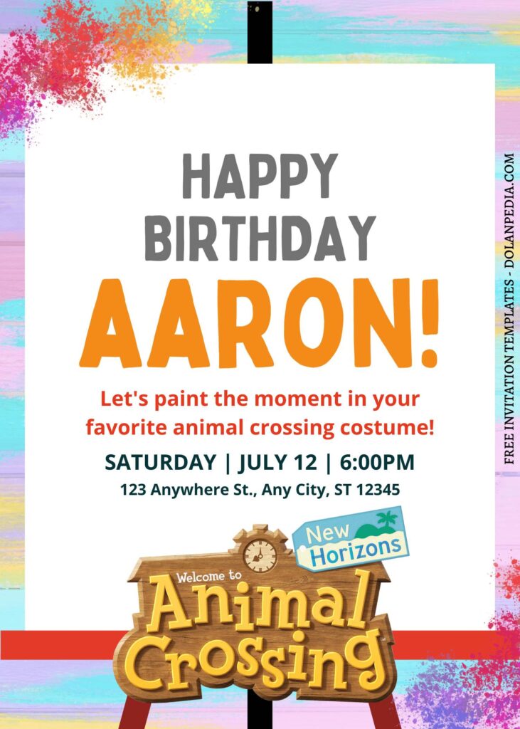 8+ Joyful Animal Crossing Canva Birthday Invitation Templates with cute wording
